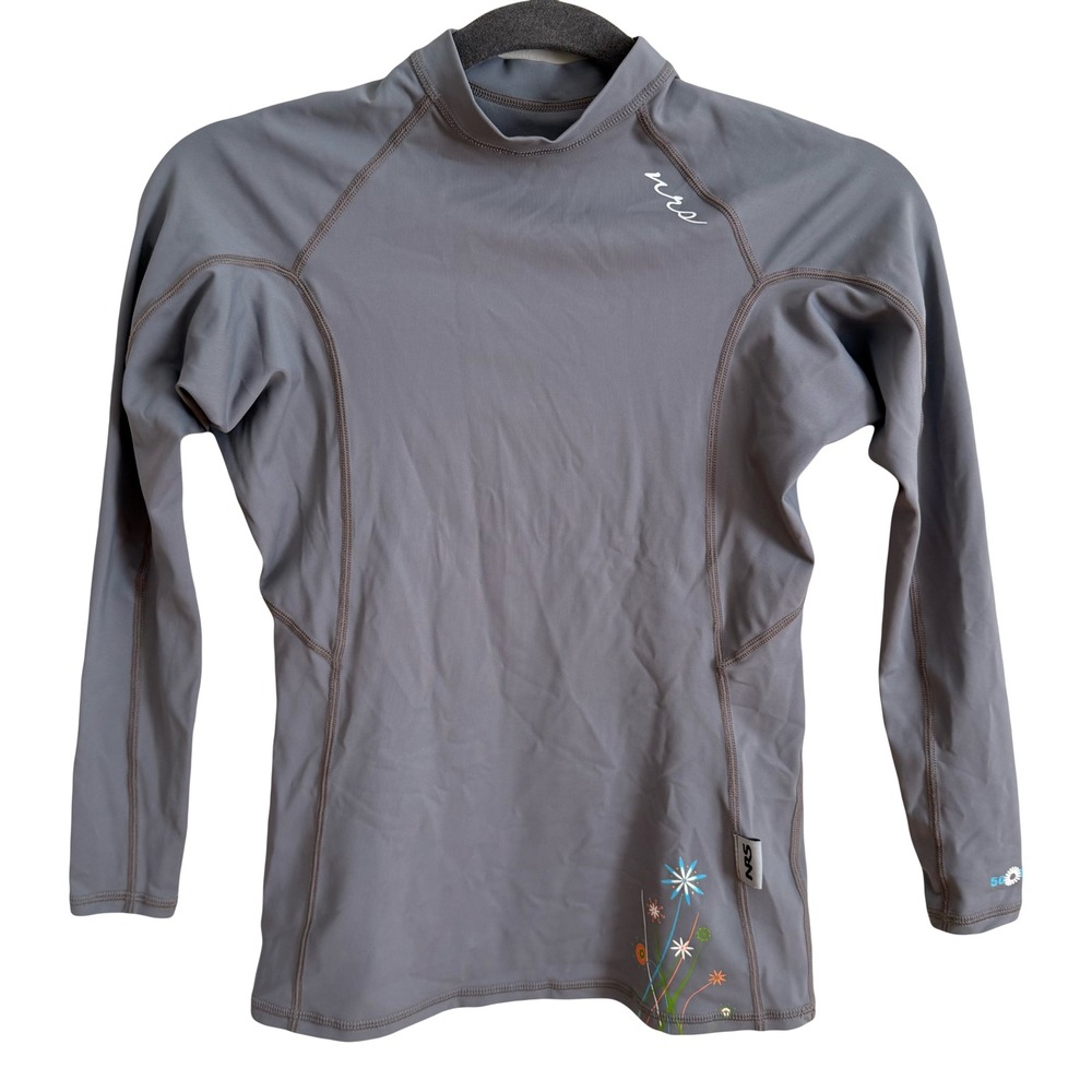 NRS Rashguard Swim Top‎ Gray XS Sun Protection SPF Beach Surf Swim Fishing